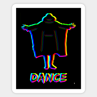 Dancing man in colour , the rhythm of the music . Sticker